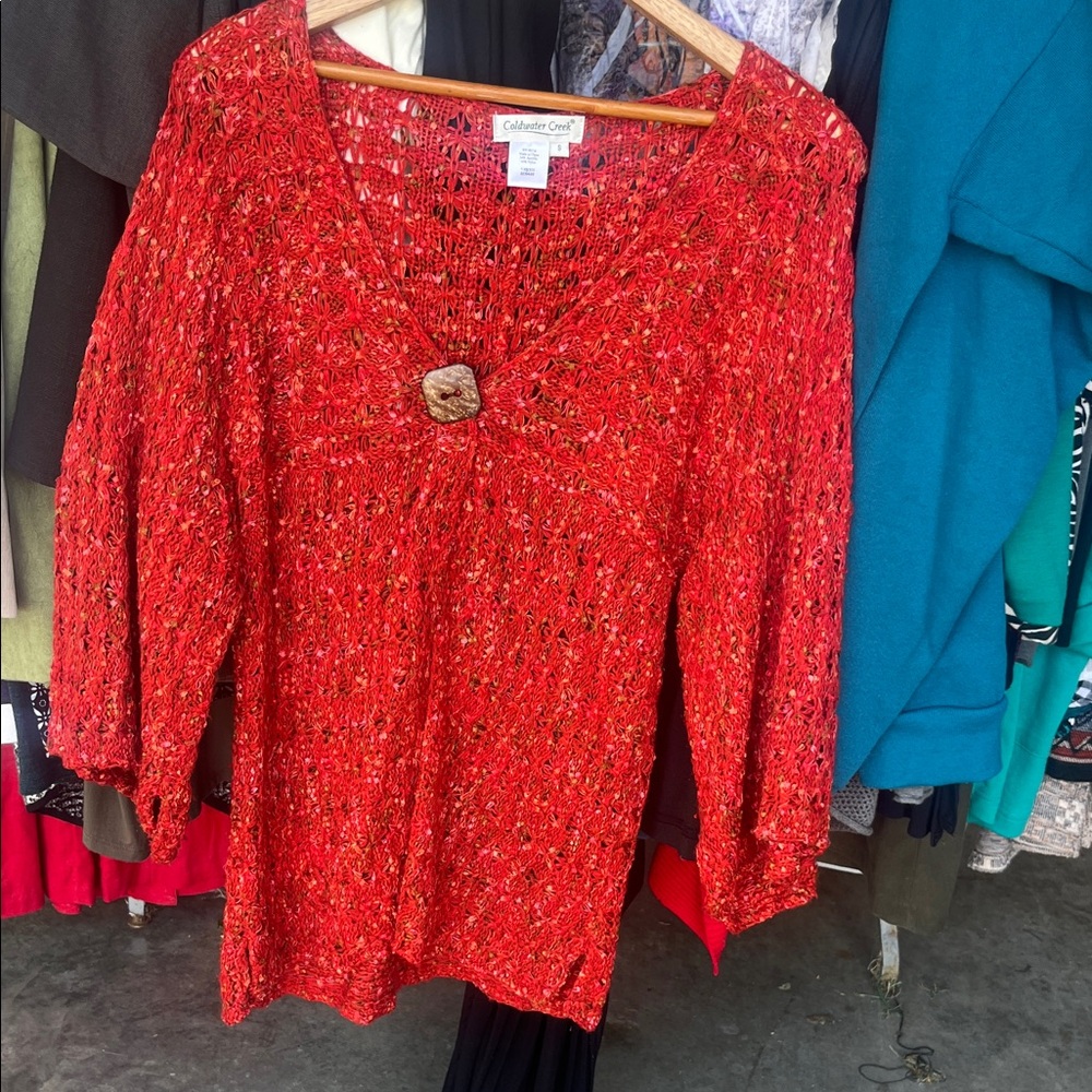 Women's Red Knit Top